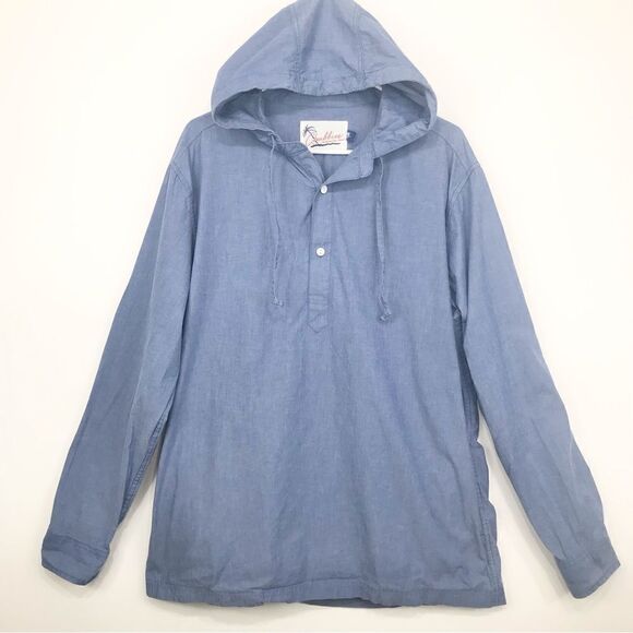 Chubbies Light Blue Hooded Casual Beach Cotton Shirt Pullover - Picture 1 of 12